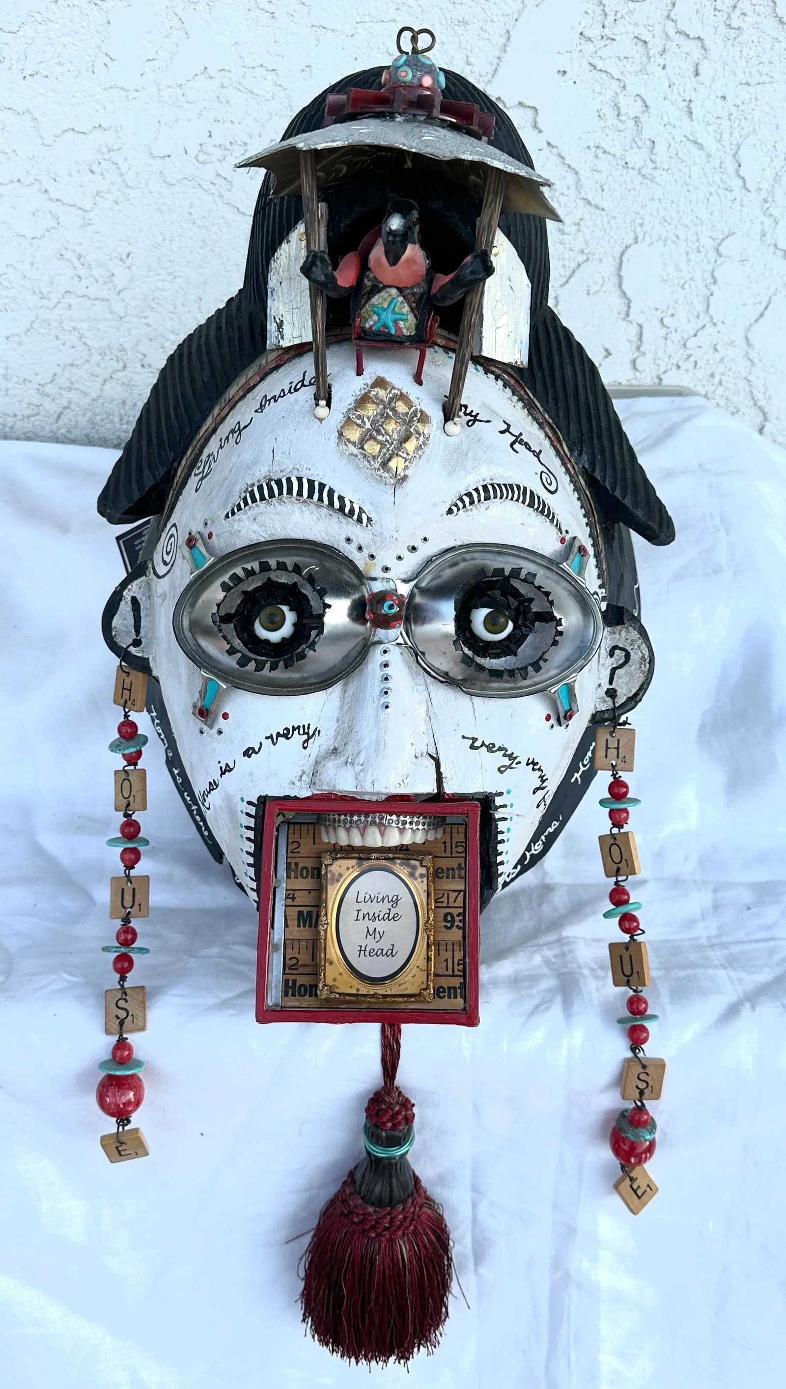 Whimsical Mixed Media Wall Art "Living Inside My Head" by Lauretta Lowell - 9