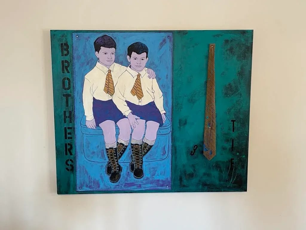 Tie Brothers, Original Acrylic Painting by Marie Straw (1894-1996) - 2