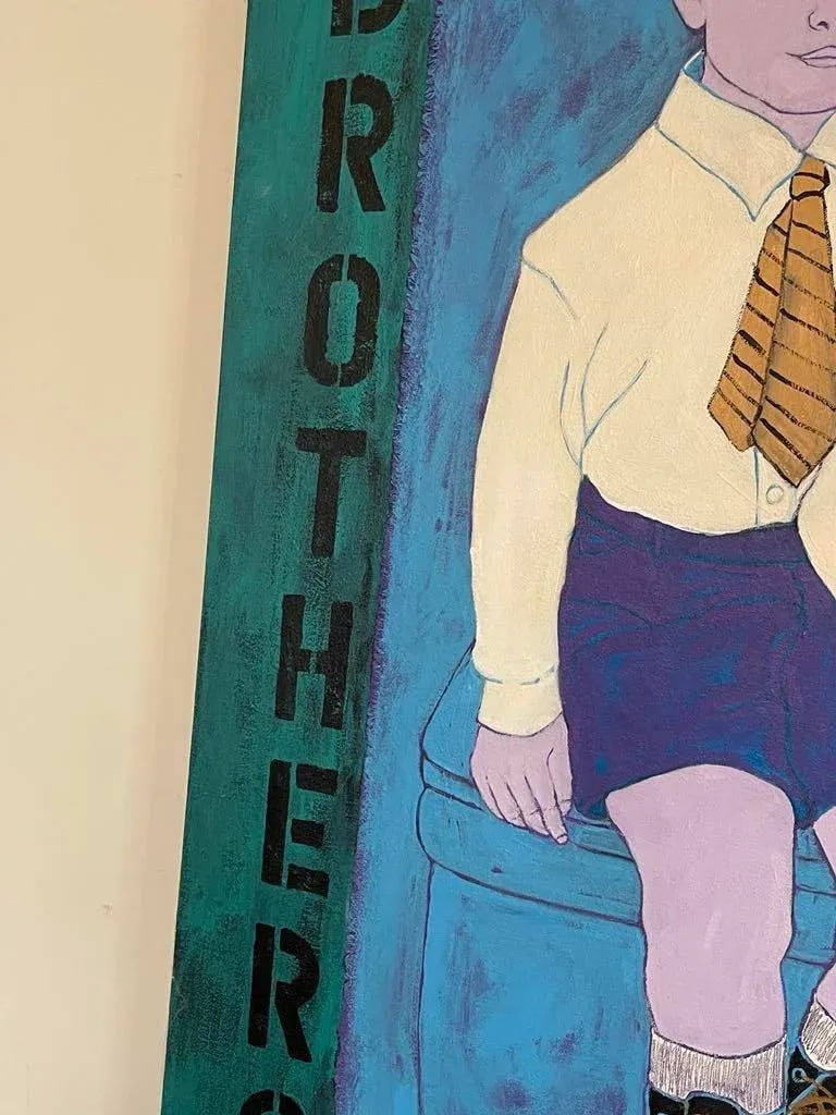 Tie Brothers, Original Acrylic Painting by Marie Straw (1894-1996) - 3