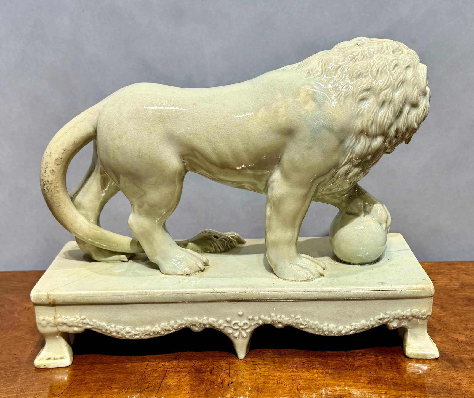 Staffordshire Pearlware Lion Figure Attributed to Sherratt, 1830 - 4