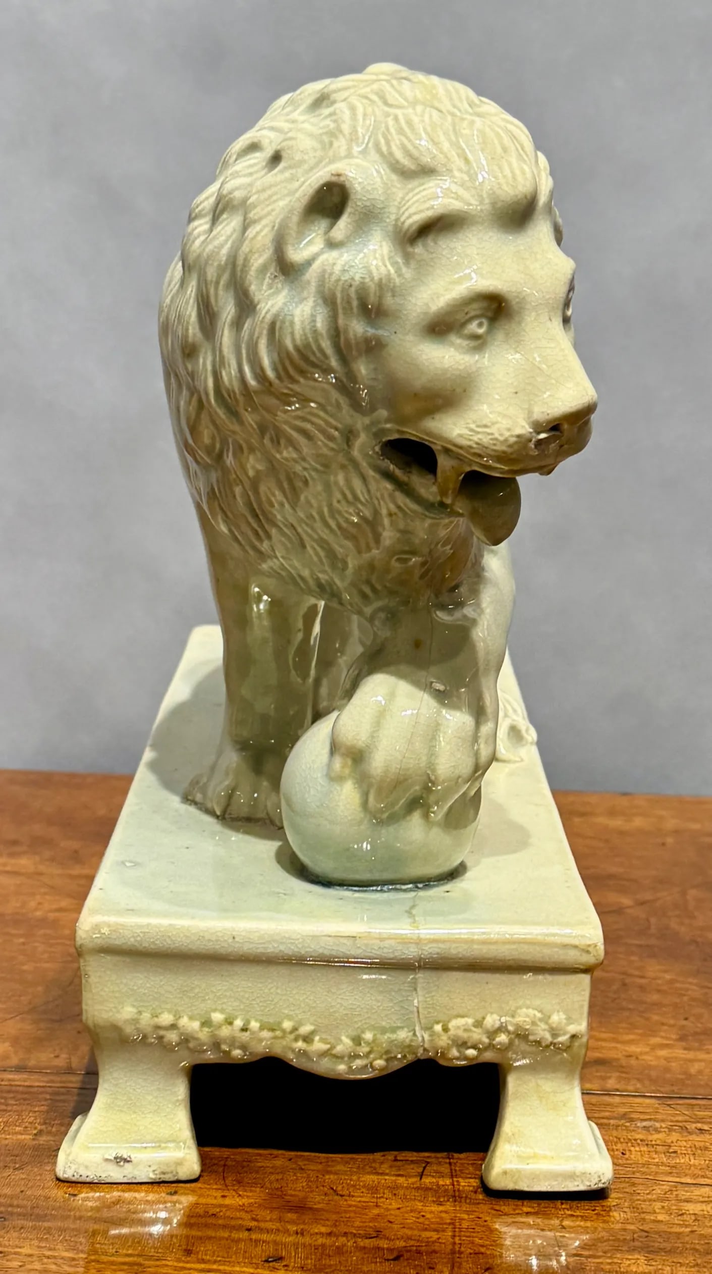 Staffordshire Pearlware Lion Figure Attributed to Sherratt, 1830 - 5
