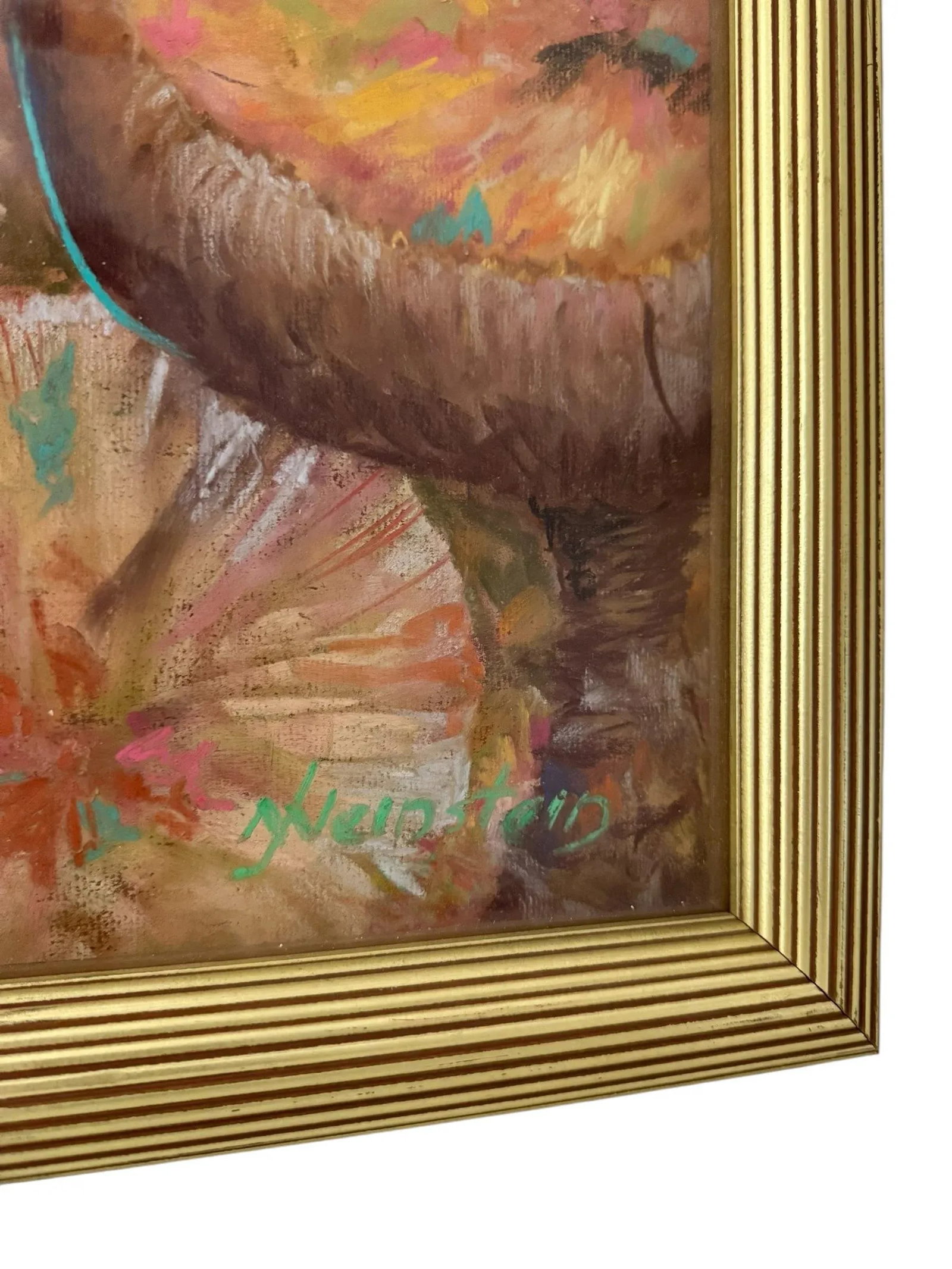 Signed Original Artwork Mushroom Toadstools Giltwood Framed Triptych - 6