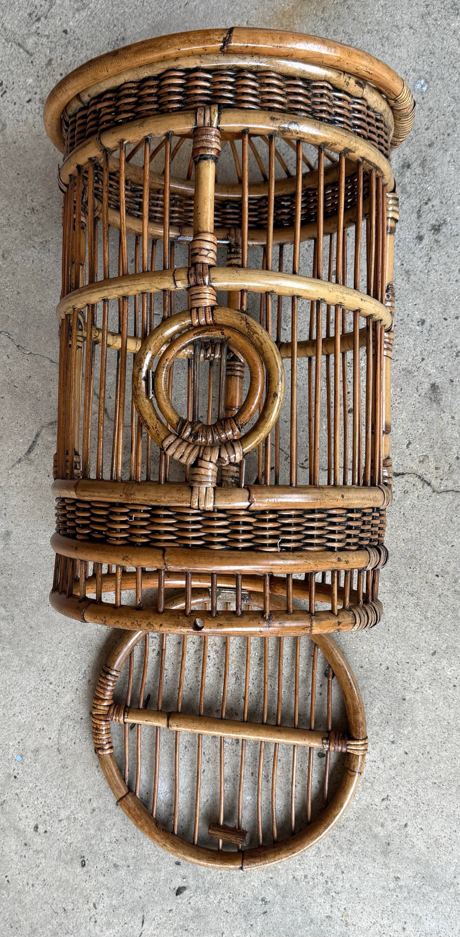 Vintage Bamboo and Rattan Birdcage - 11