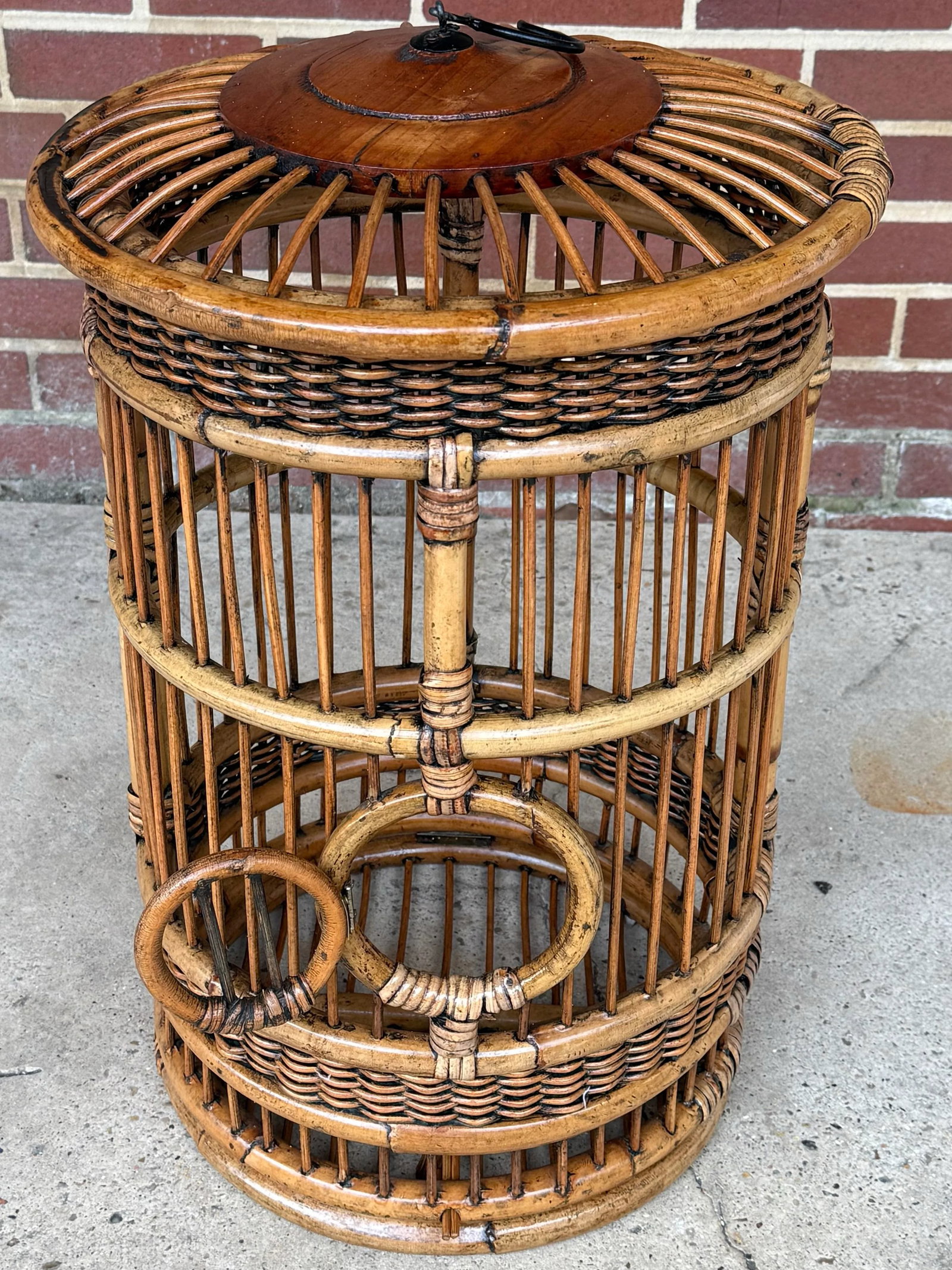 Vintage Bamboo and Rattan Birdcage - 3