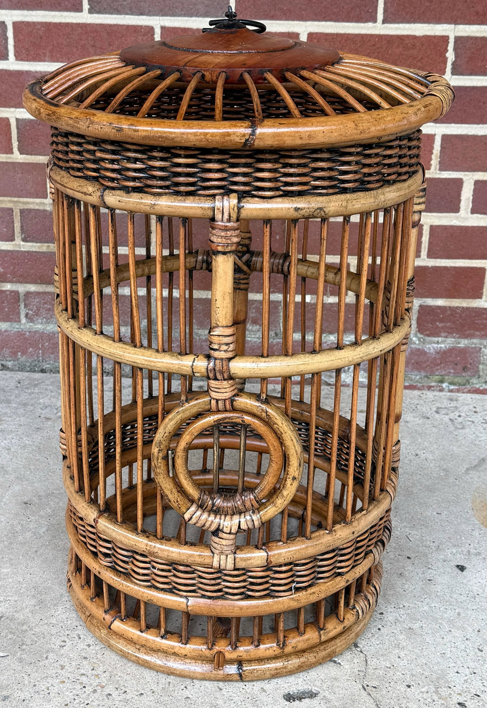 Vintage Bamboo and Rattan Birdcage - 6