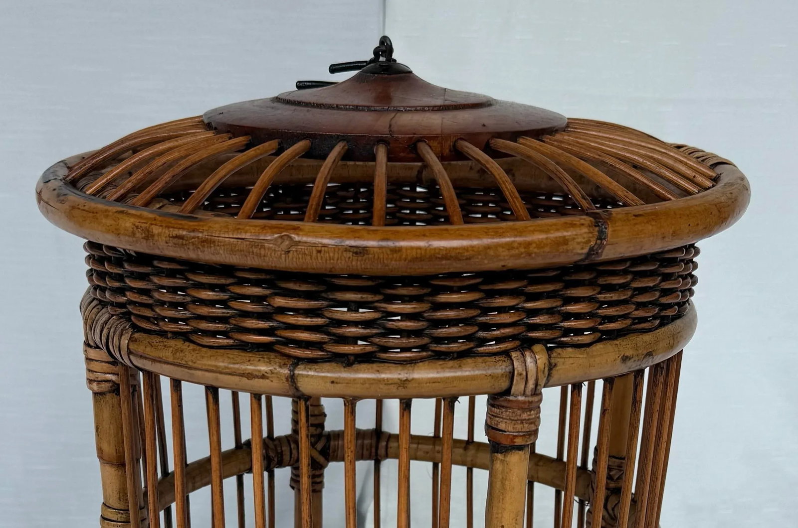 Vintage Bamboo and Rattan Birdcage - 7