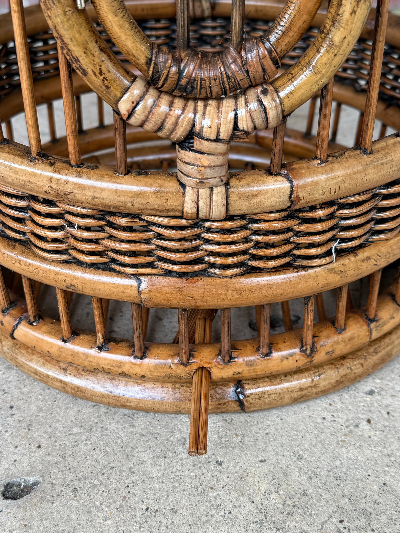 Vintage Bamboo and Rattan Birdcage - 8