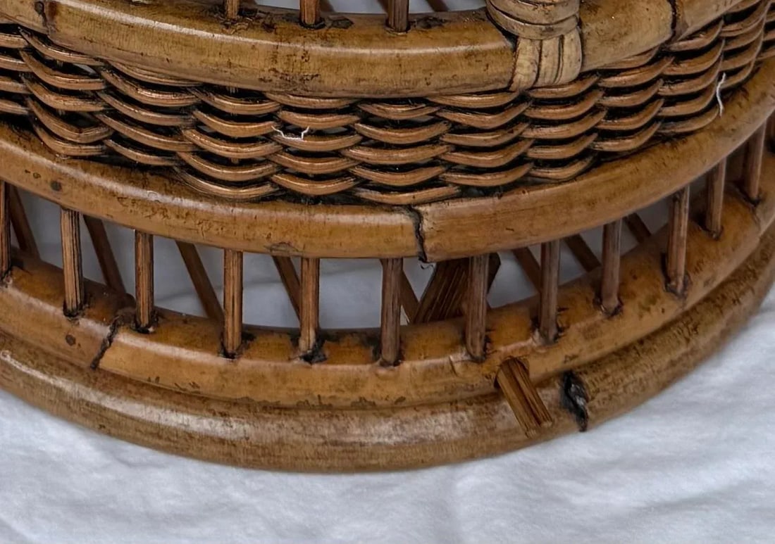 Vintage Bamboo and Rattan Birdcage - 9