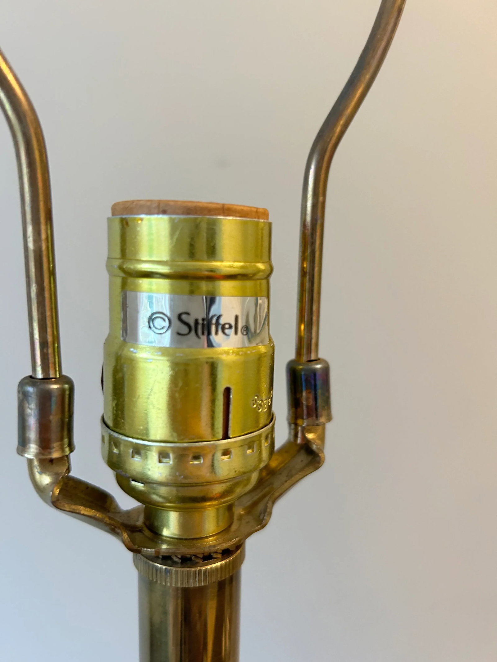 Pair of Large Mid-Century Stiffel Brass and Cut Crystal Column Table Lamps - 9