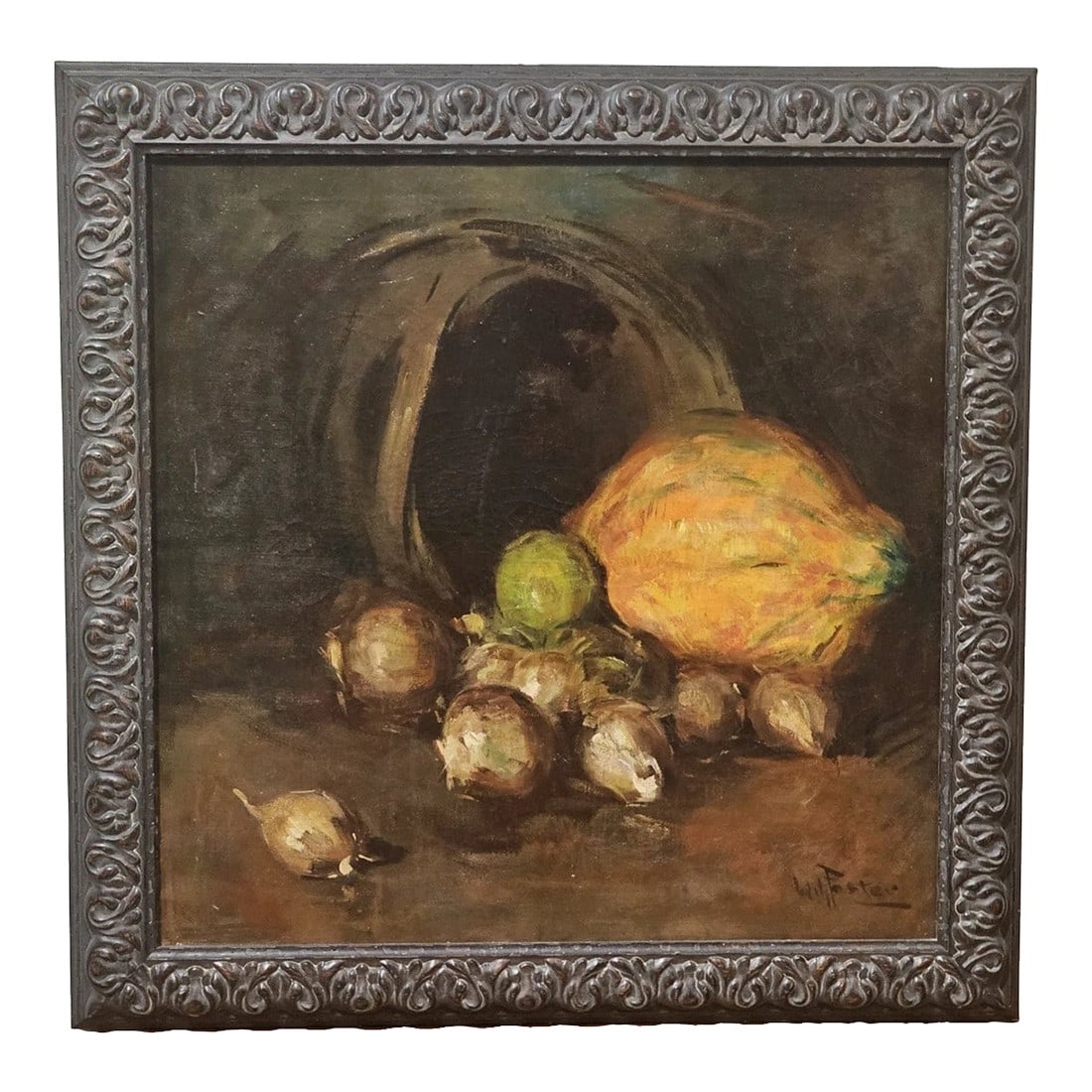 Mid 20th Century William Frederick Foster Oil Painting Fall Harvest Still Life Post Impressionist, F (1 of 11)