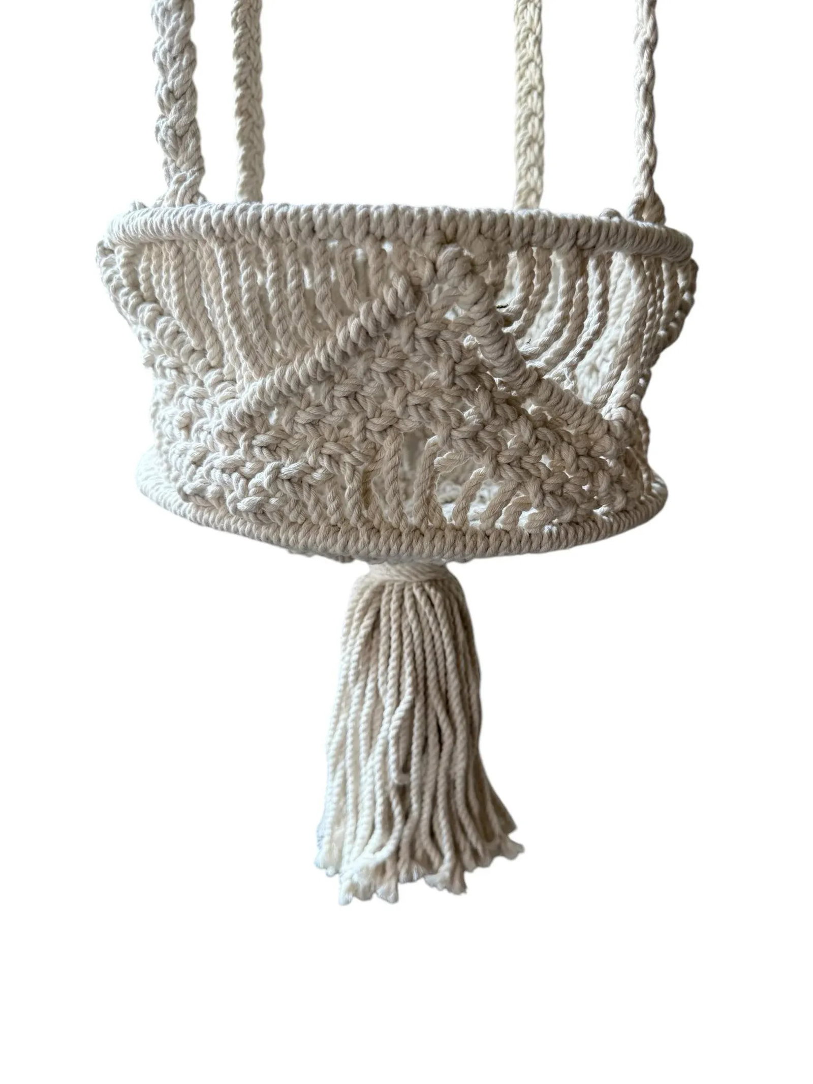 Handwoven Cotton Macrame Tiered Plant Hanger - 3