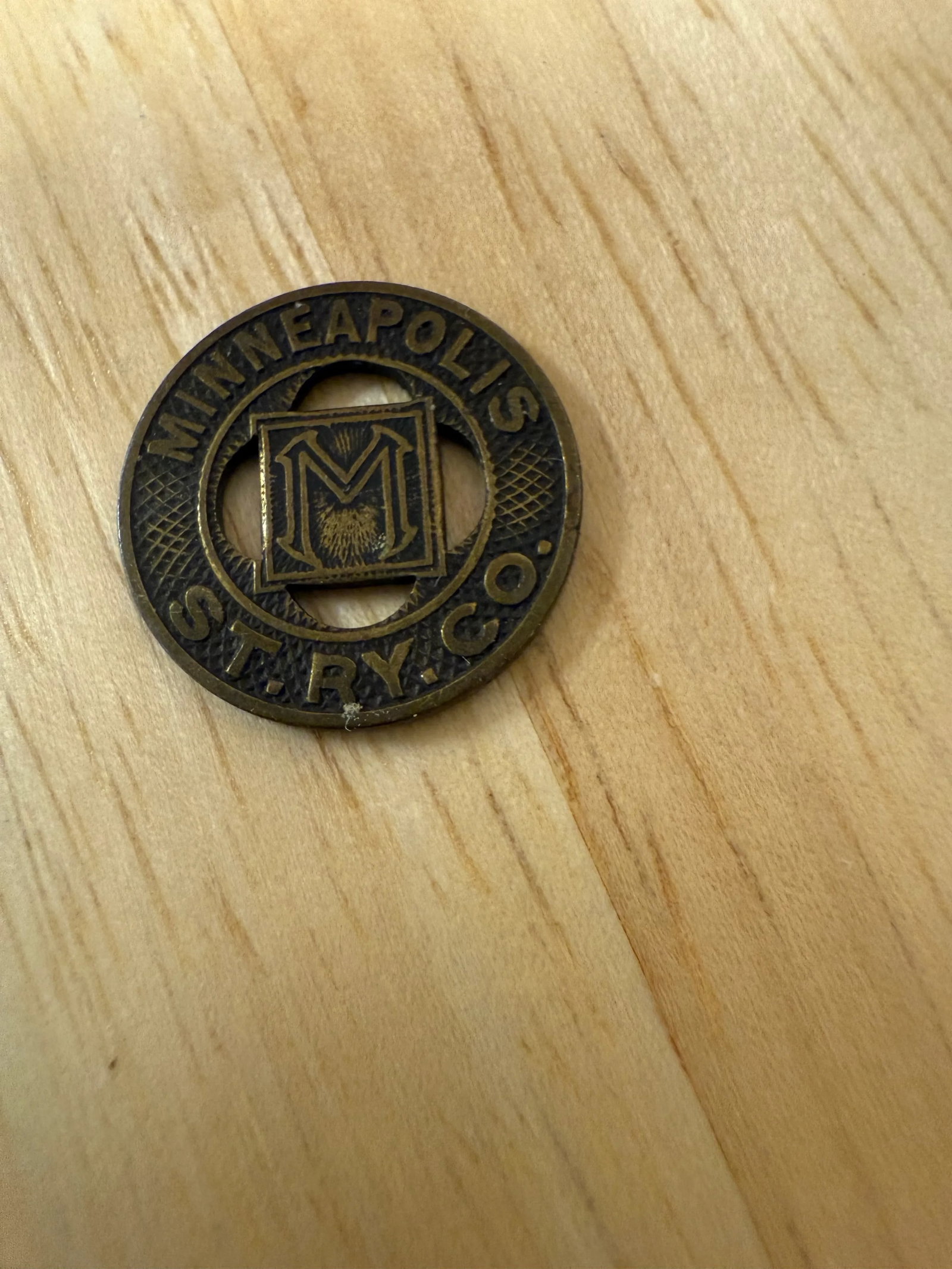 Street Car Tokens Minneapolis Minnesota Street Railway Co 1940s Good for One Fare - 2