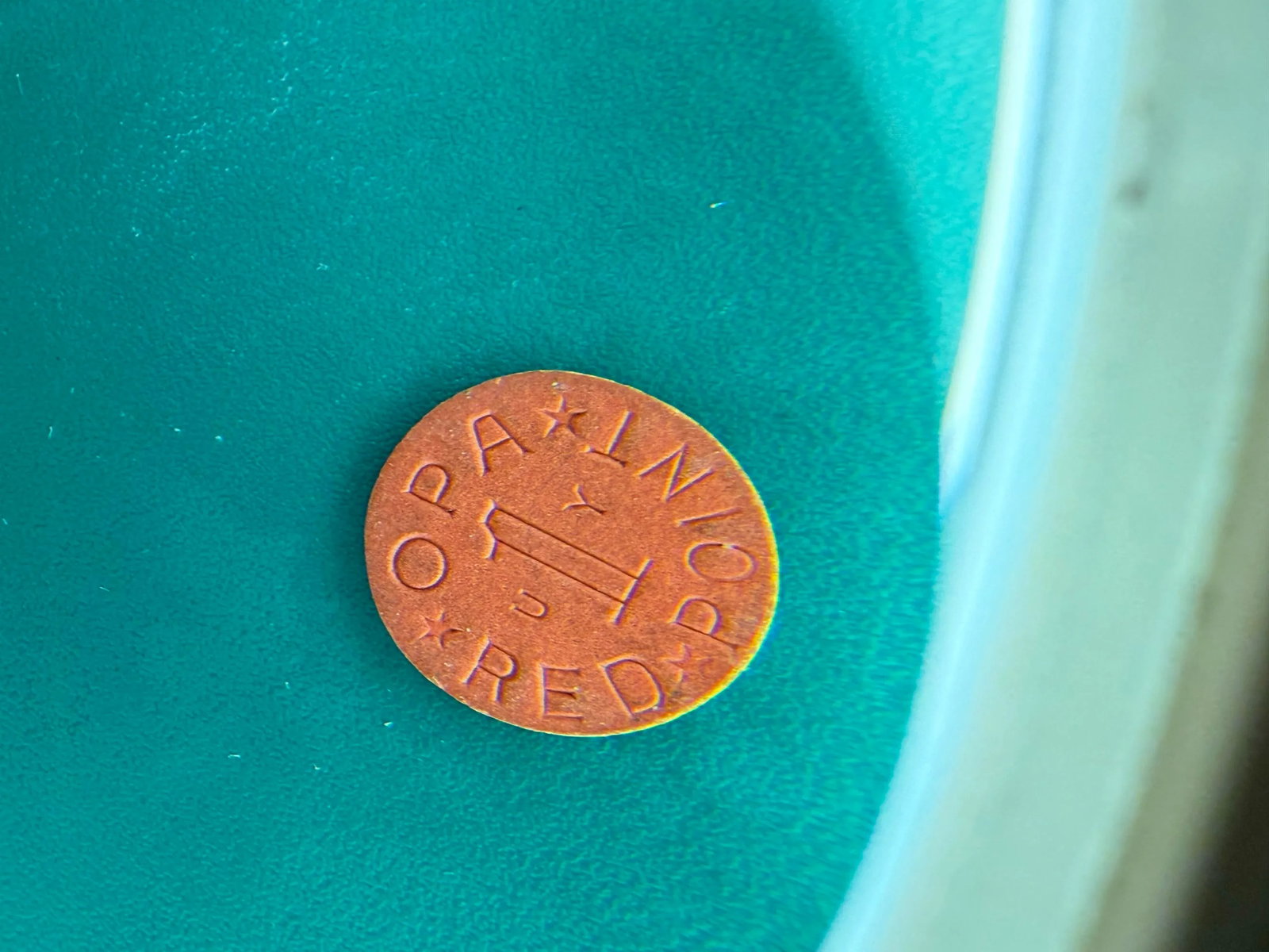 1940s World War II Red Point Ration Token - 2