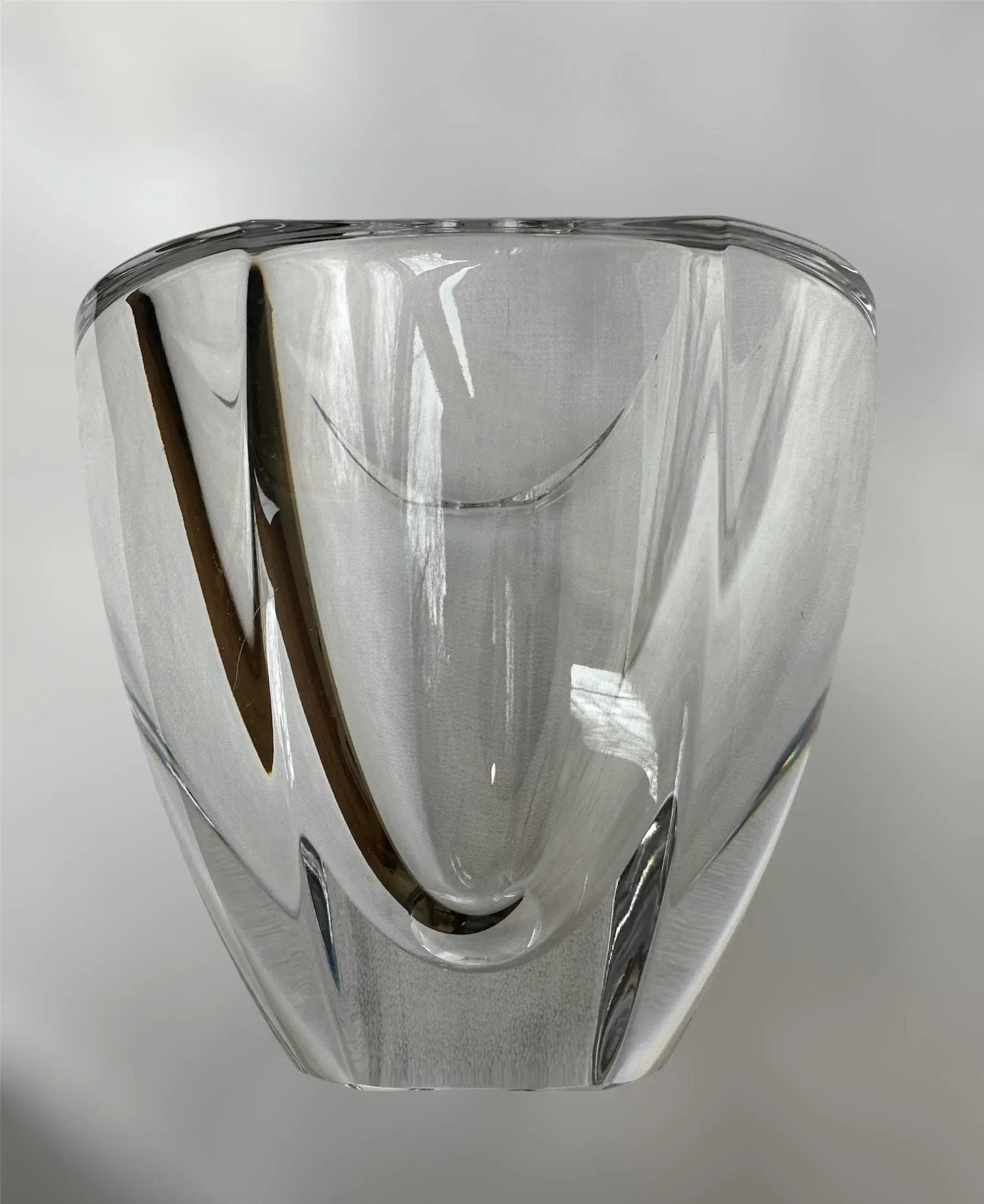 Orrefors Mirror Vase Bowl Sweden Erika Lagerbielke 1980's - 2