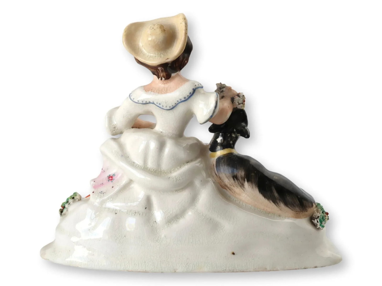 Antique Staffordshire Girl W/Goat, Circa 1850 - 5