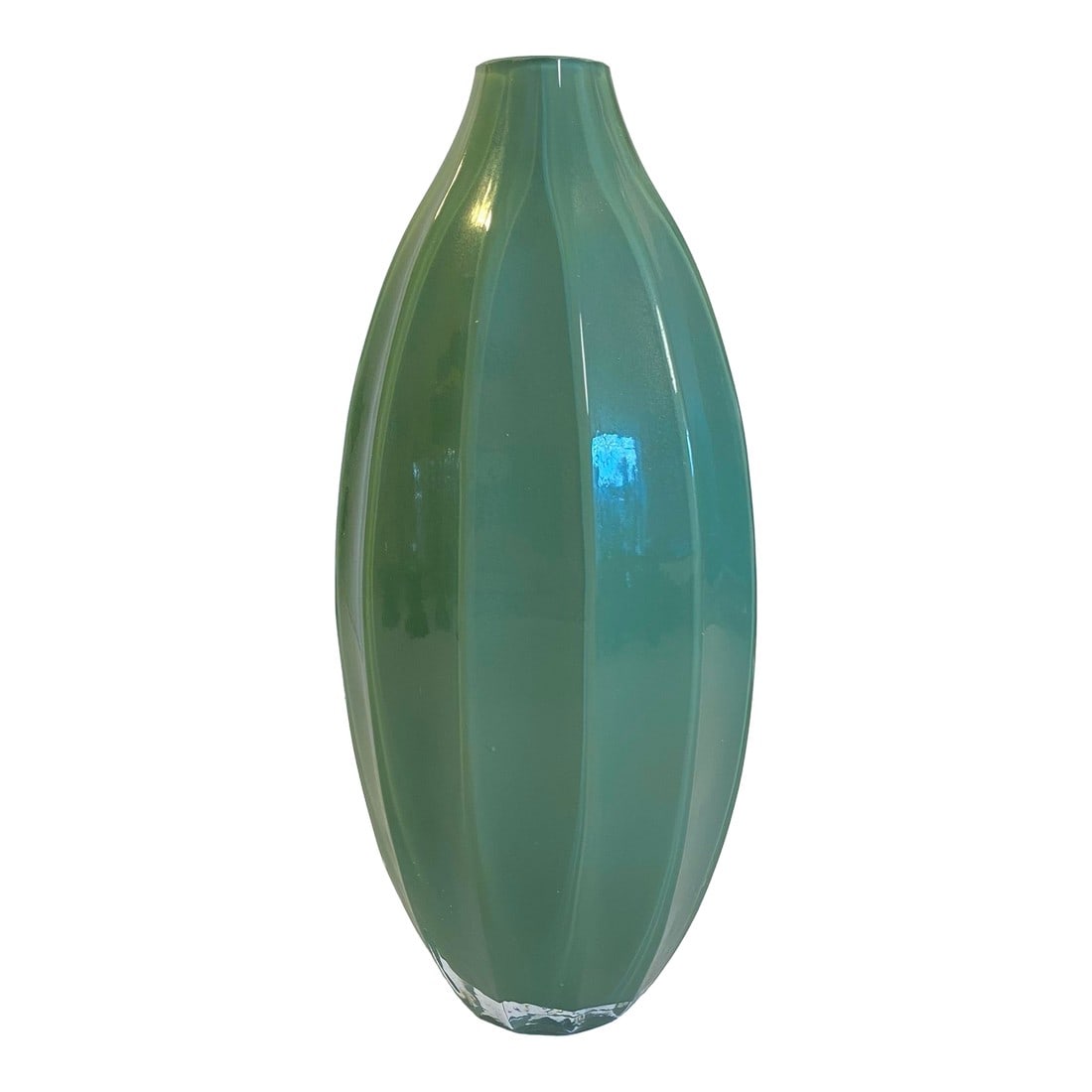 Vintage Art Deco Green Glass Oblong Fluted Vase: This vintage green fluted glass bud vase is the perfect combination of minimalist chic and sophisticated elegance. Its oblong geometry screams art deco refinement, and yet its muted jade green color b