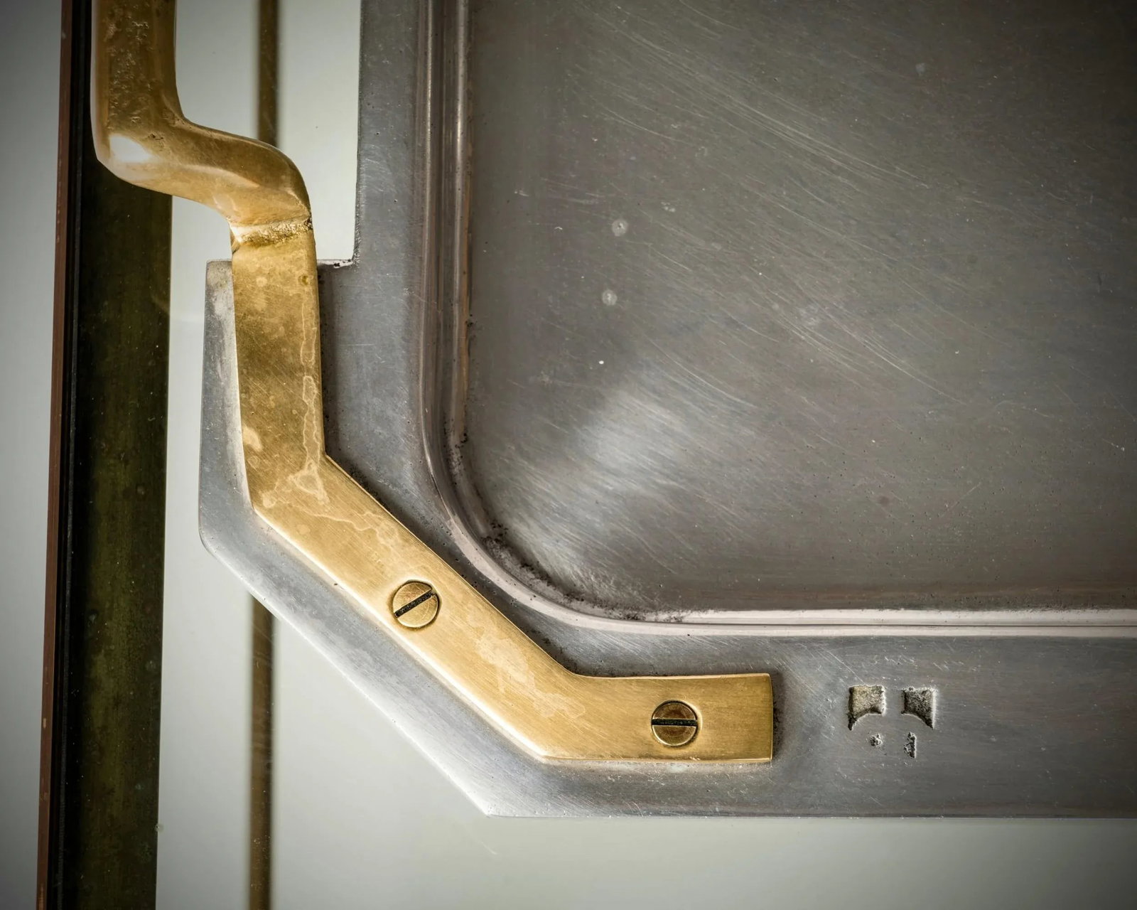 Silver and Bronze Mixed Metals Signed Tray by David Marshall, Spain 1970s - 2