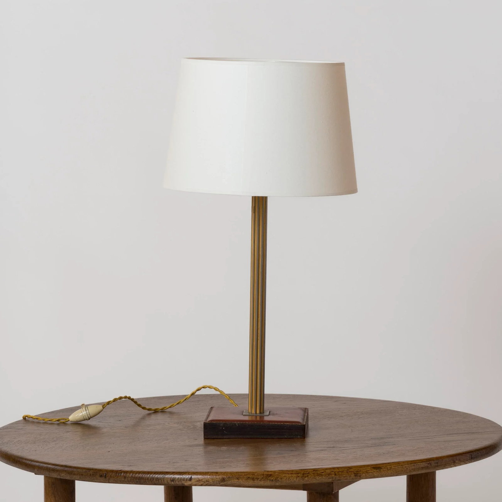 Brass and Leather Table Lamp by Delvaux, Belgium 1960s - 6