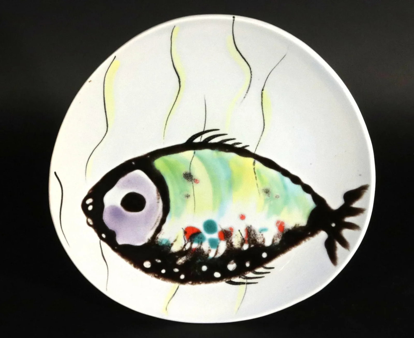 Vintage French Faience Service Decorated With Fish, Manufacture De FaÃ¯ence De Quimper - 3