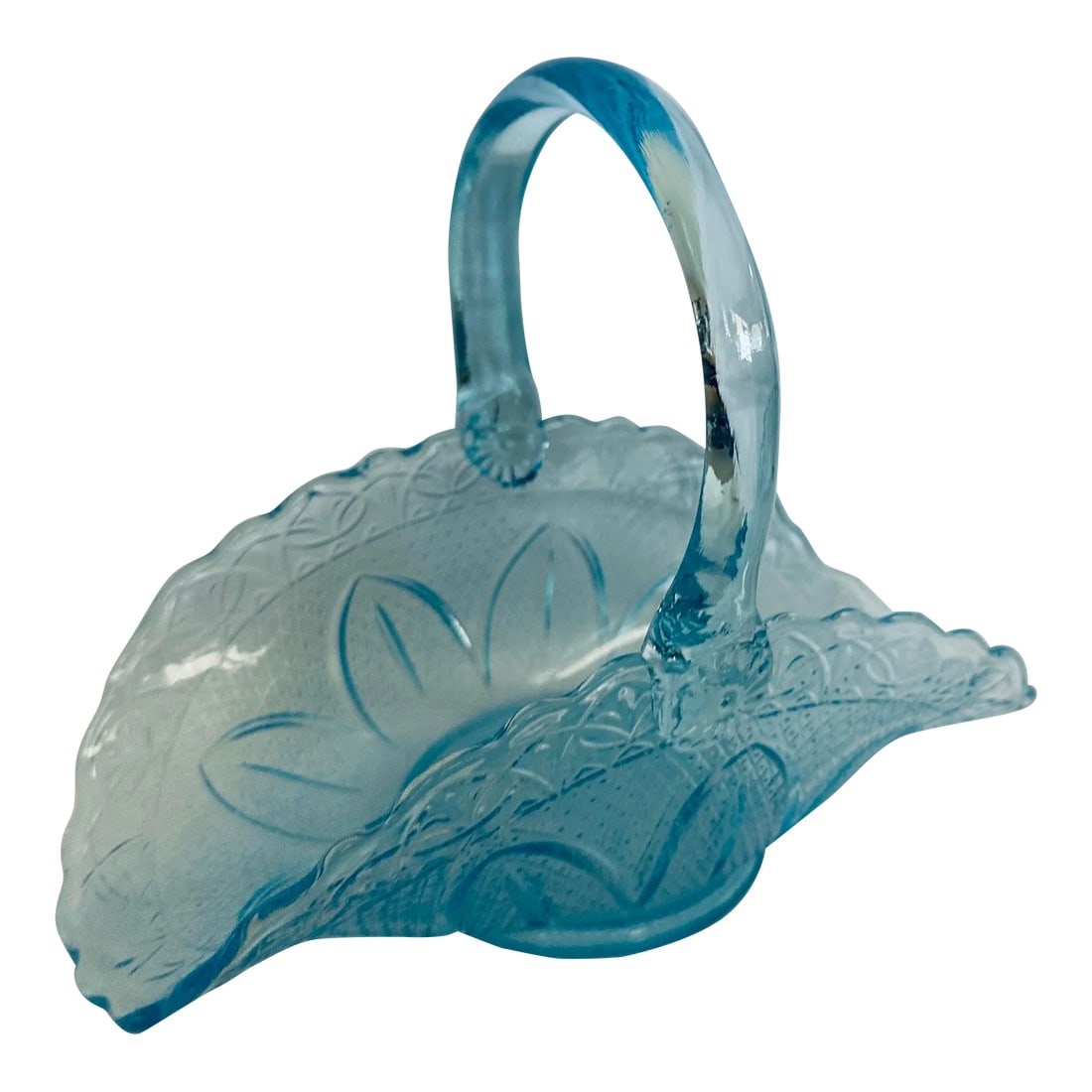 Capri by Princess House Light Blue Glass Basket/Trinket Dish: Vintage Capri by Princess House Light Blue Glass Basket/Candy Dish or serving dish. Great for a garden party or baby shower with candy etc inside. 10in w x 8in h x 6in d Make sure to follow me, I