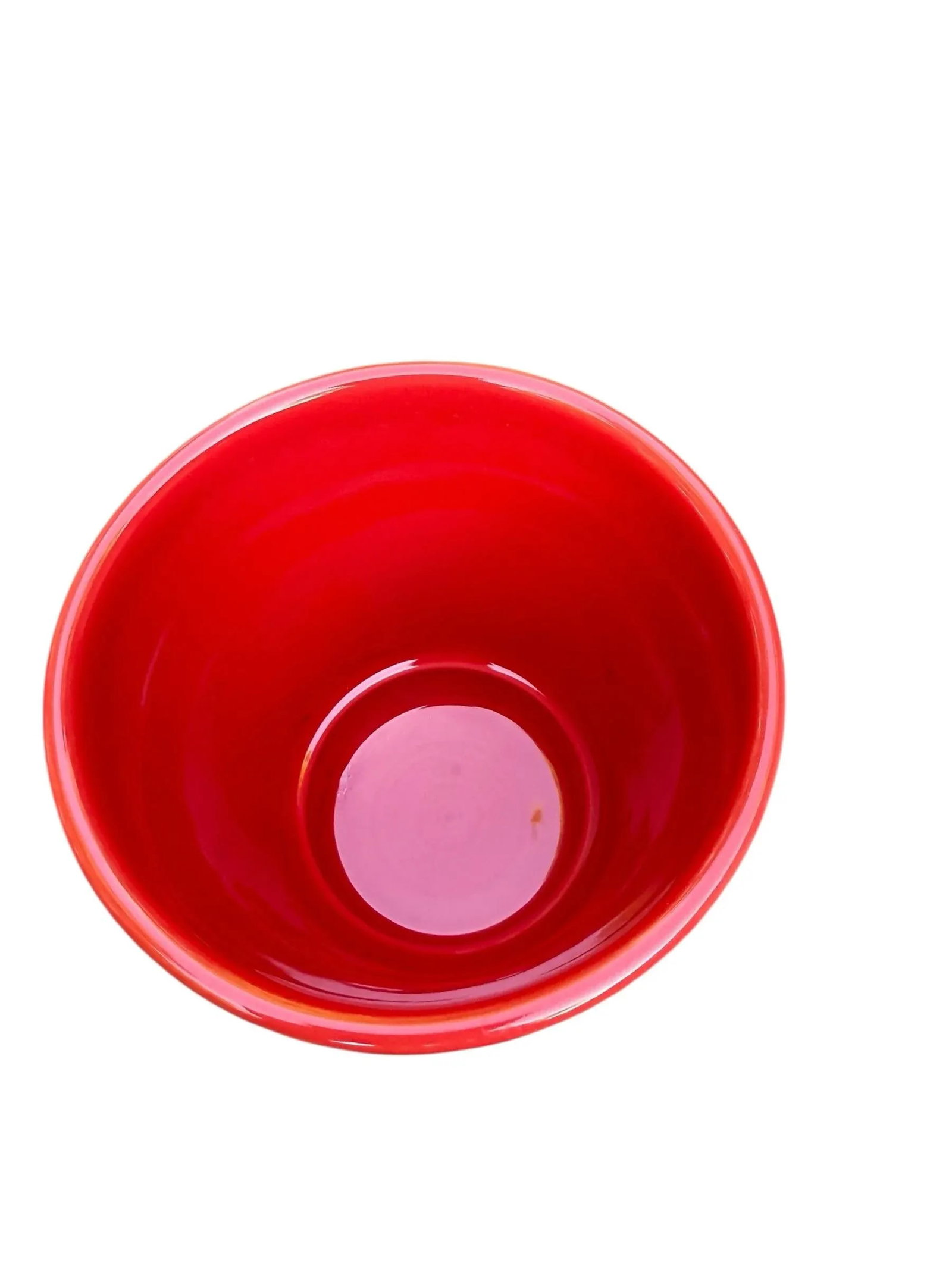 Contemporary Red Ribbed Ceramic Planter, Portugal - 4