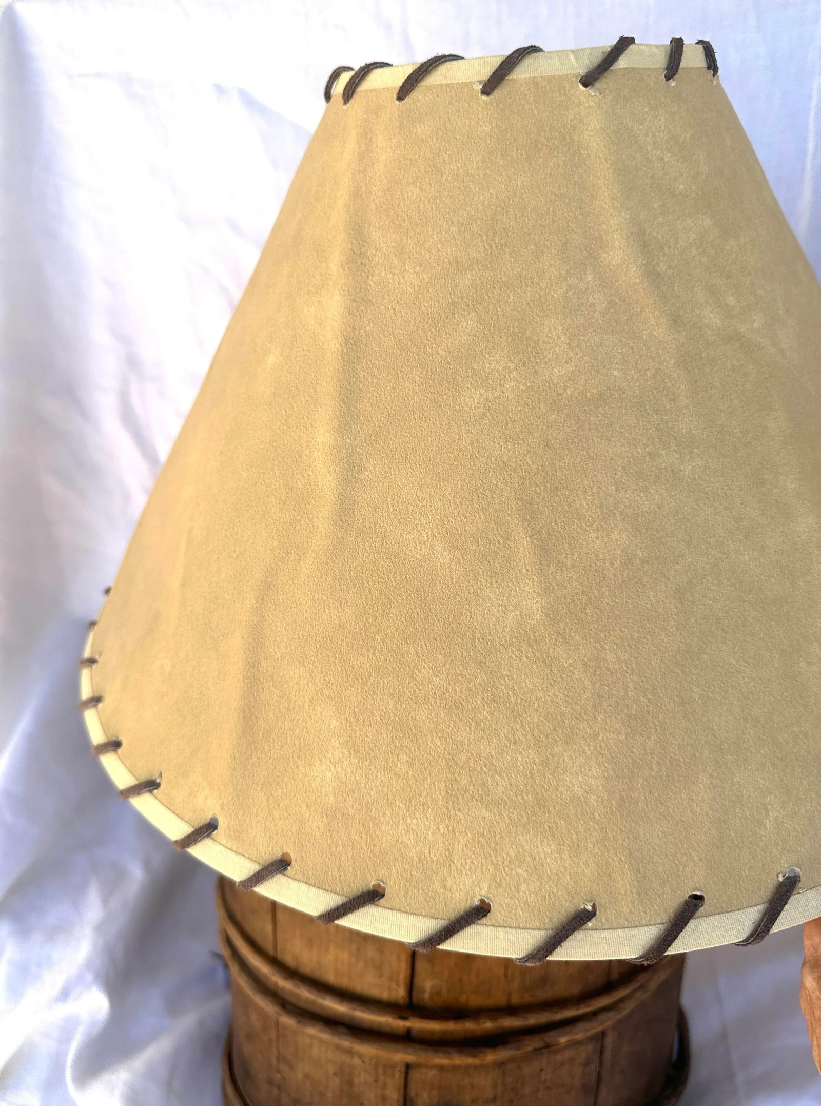 Pair of Antique Japanese Wooden Bucket Table Lamps - 9