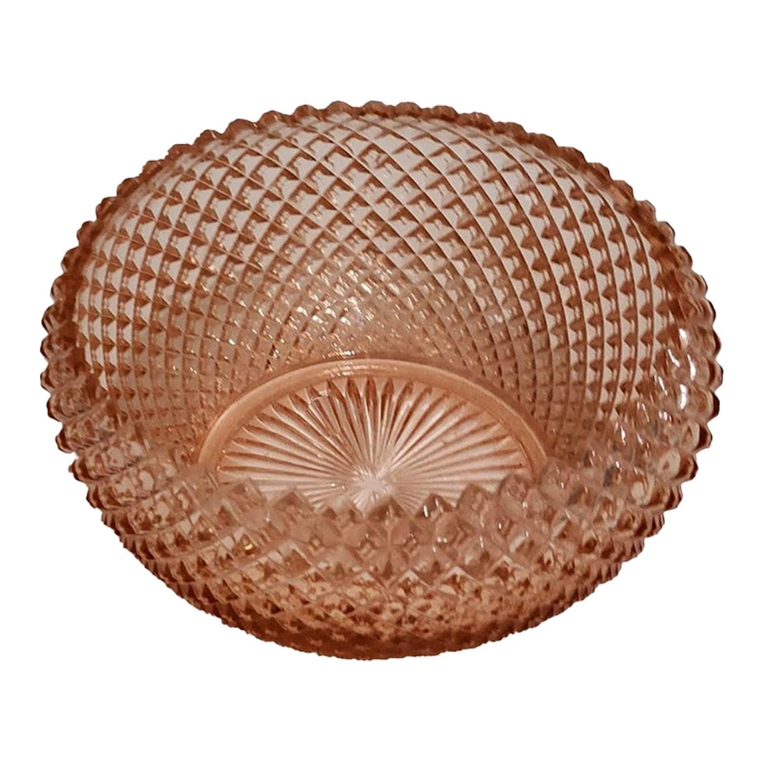 1930s Miss America Depression Glass Serving Bowl - Diamond Cut (1 of 4)