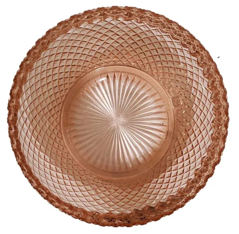 1930s Miss America Depression Glass Serving Bowl - Diamond Cut - 2