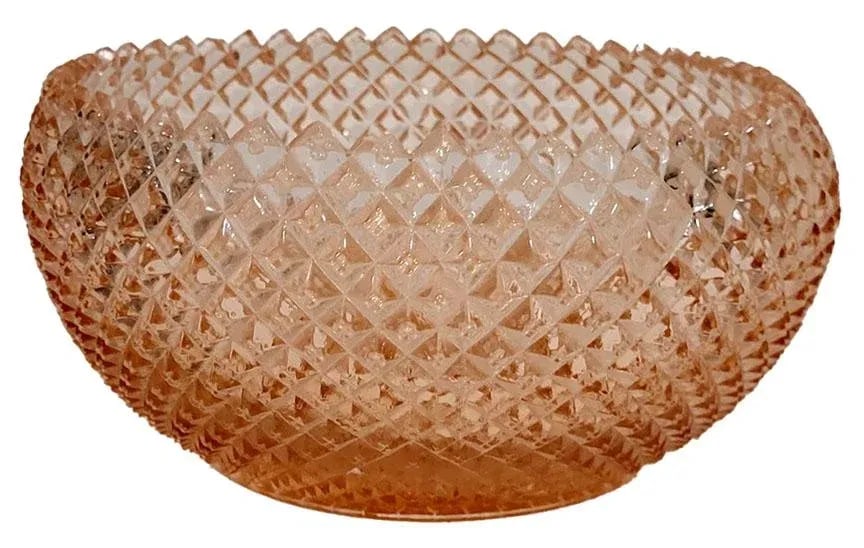 1930s Miss America Depression Glass Serving Bowl - Diamond Cut - 4
