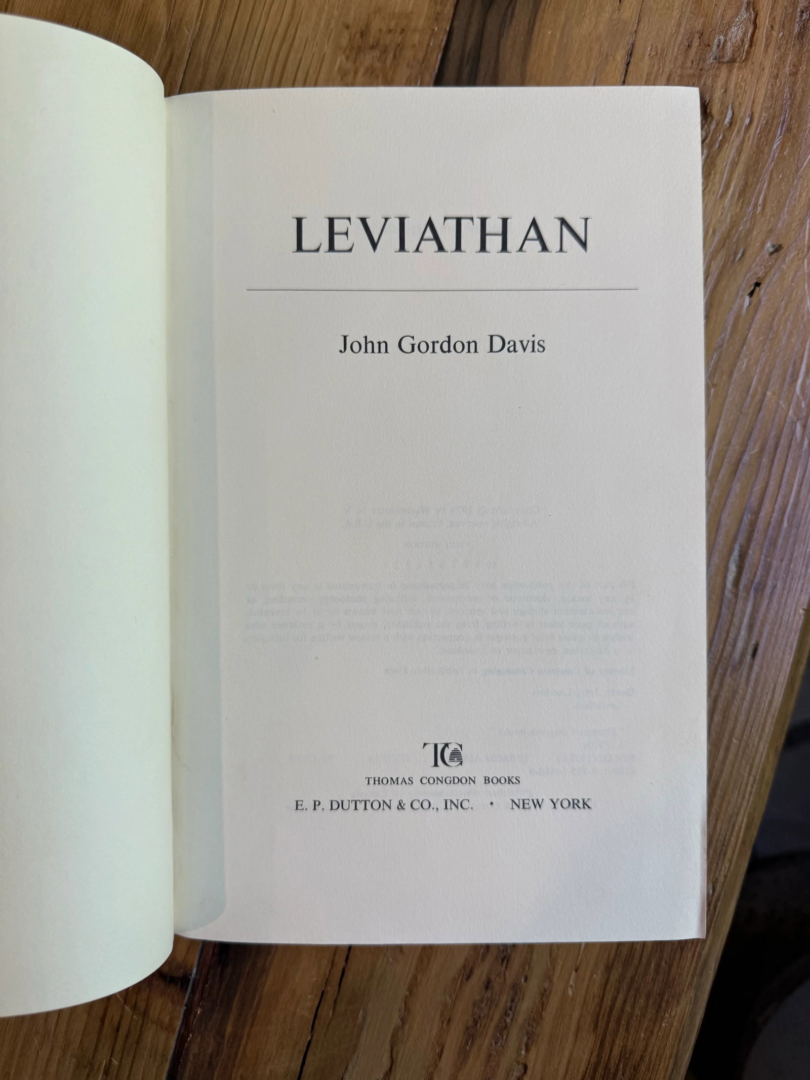 First Edition 1976 Hardcover Book Leviathan by John Gordon Davis - 3