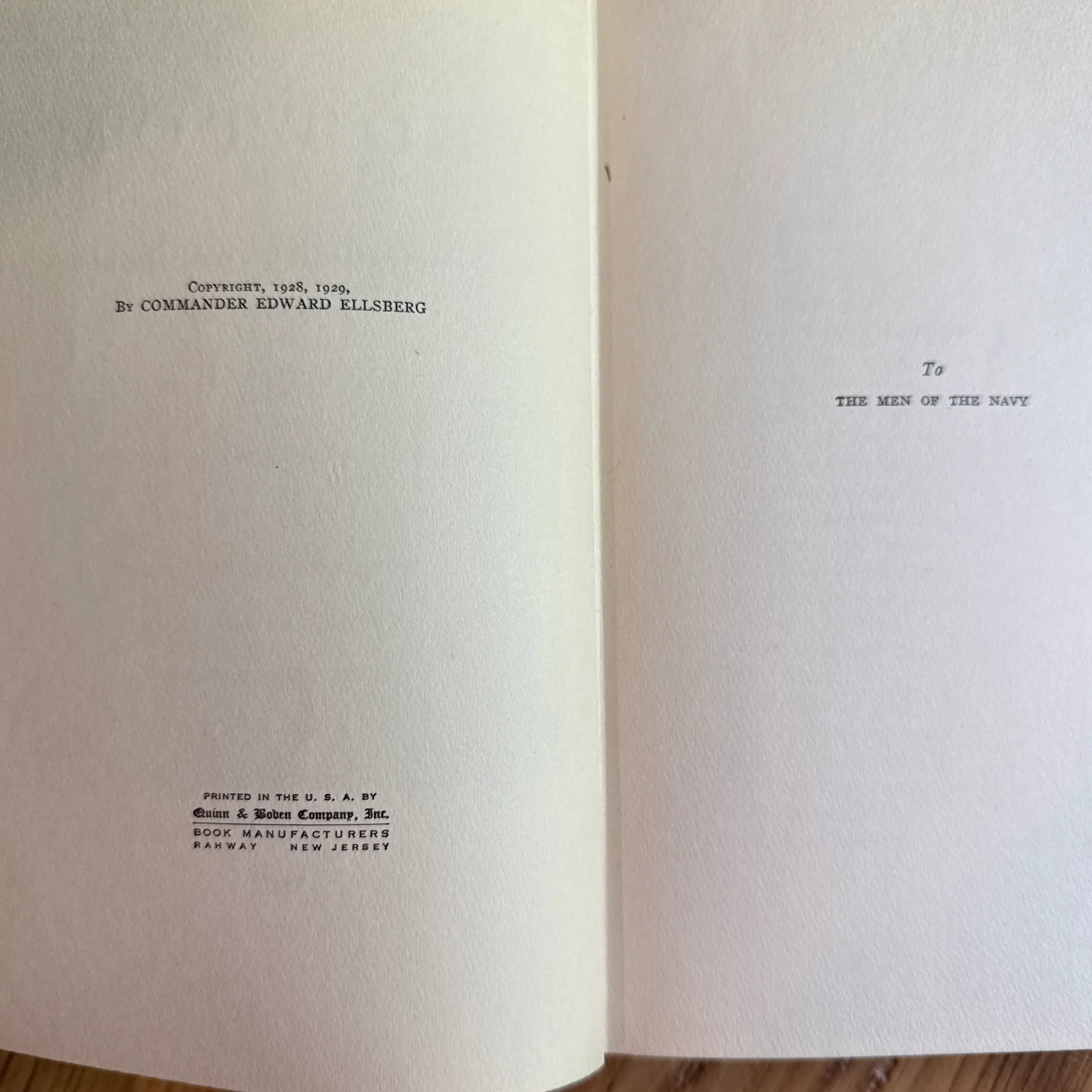 1929 Hardcover Historical Maritime Non-Fiction on the Bottom by Commander Edward Ellsberg, S-51 Subm - 3