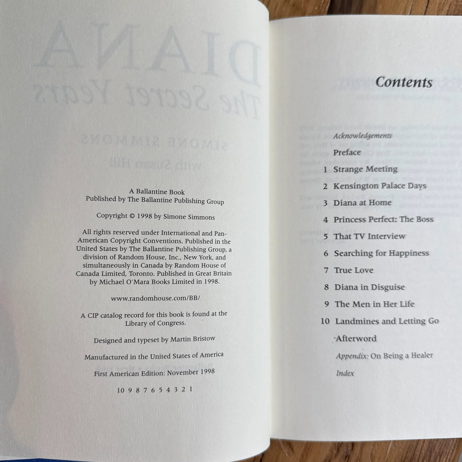 First Edition 1998 Diana the Secret Years Hardcover Book - 4