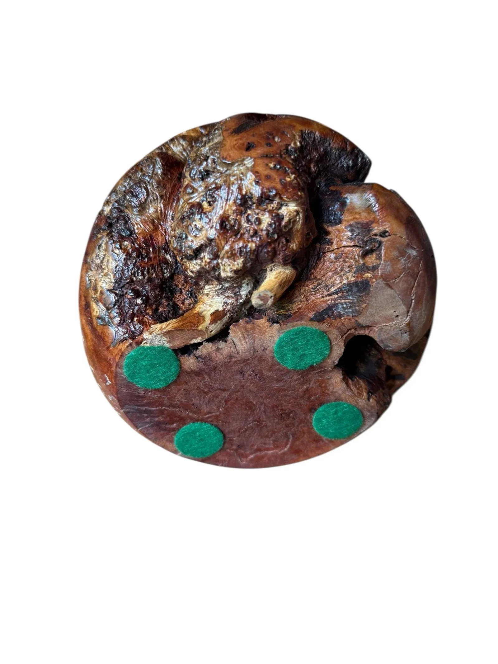 Vintage Brutalist Burlwood Hand Turned Sculpture Art Vase Decor - 11