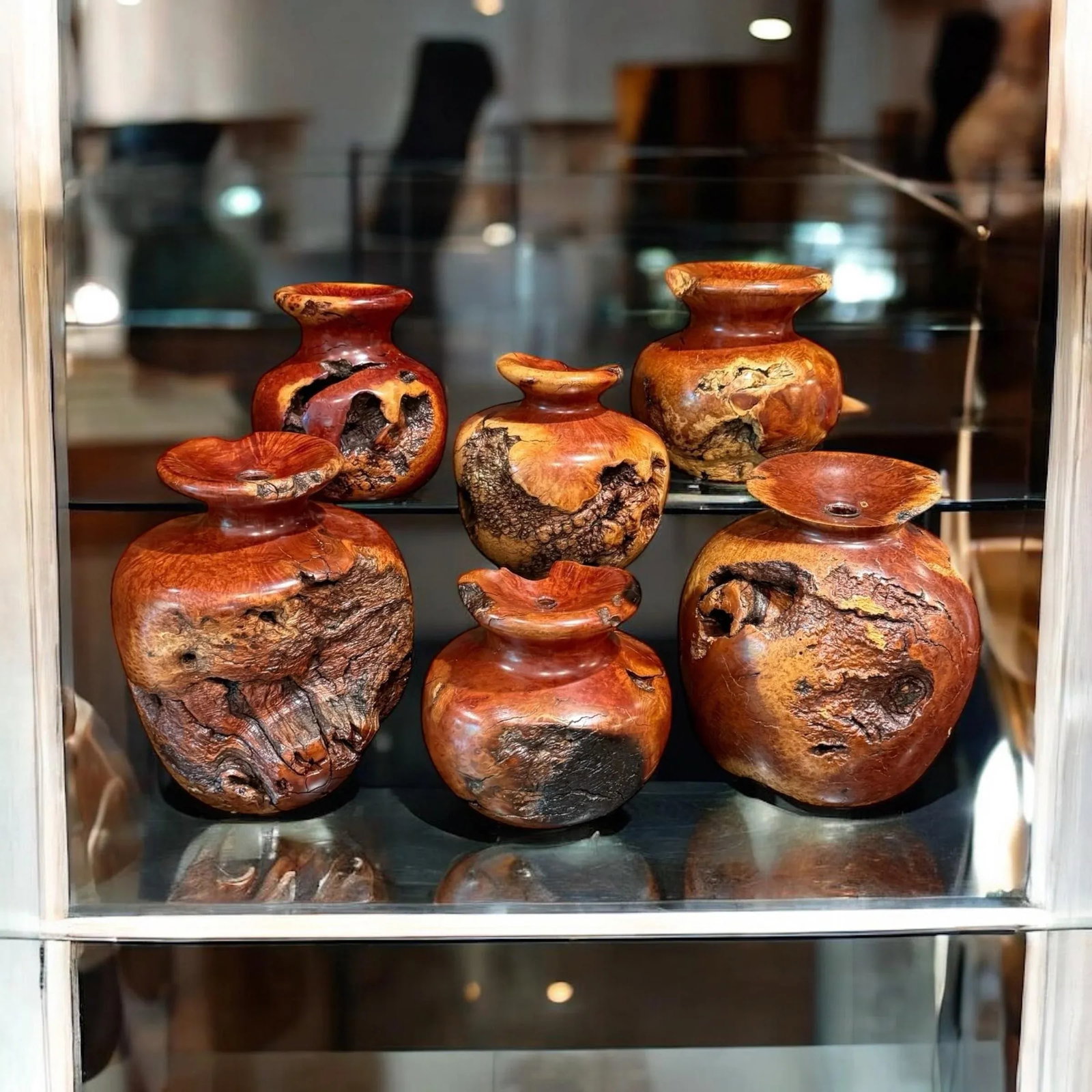 Burlwood Hand Turned Vase Brutalist Decor - 11