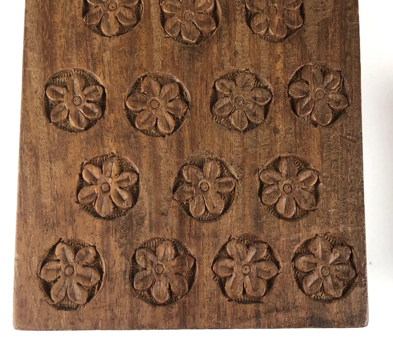 1920s Solid Heavy Wood Carved Covered Box - 9