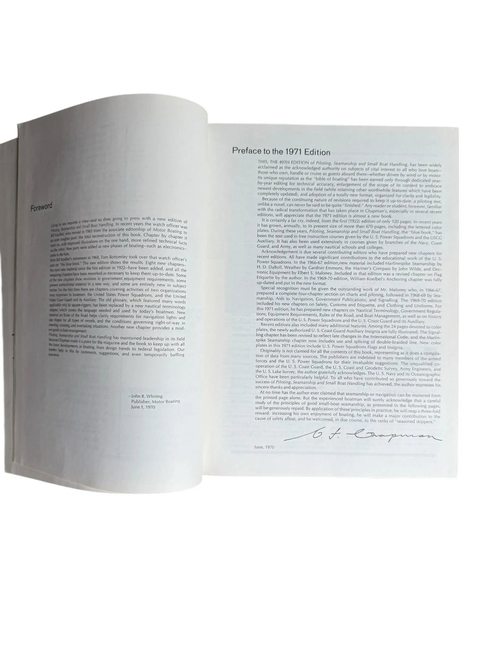 1971 Edition Piloting Seamanship and Small Boat Handling Maritime Blue Hardcover Reference Book - 2