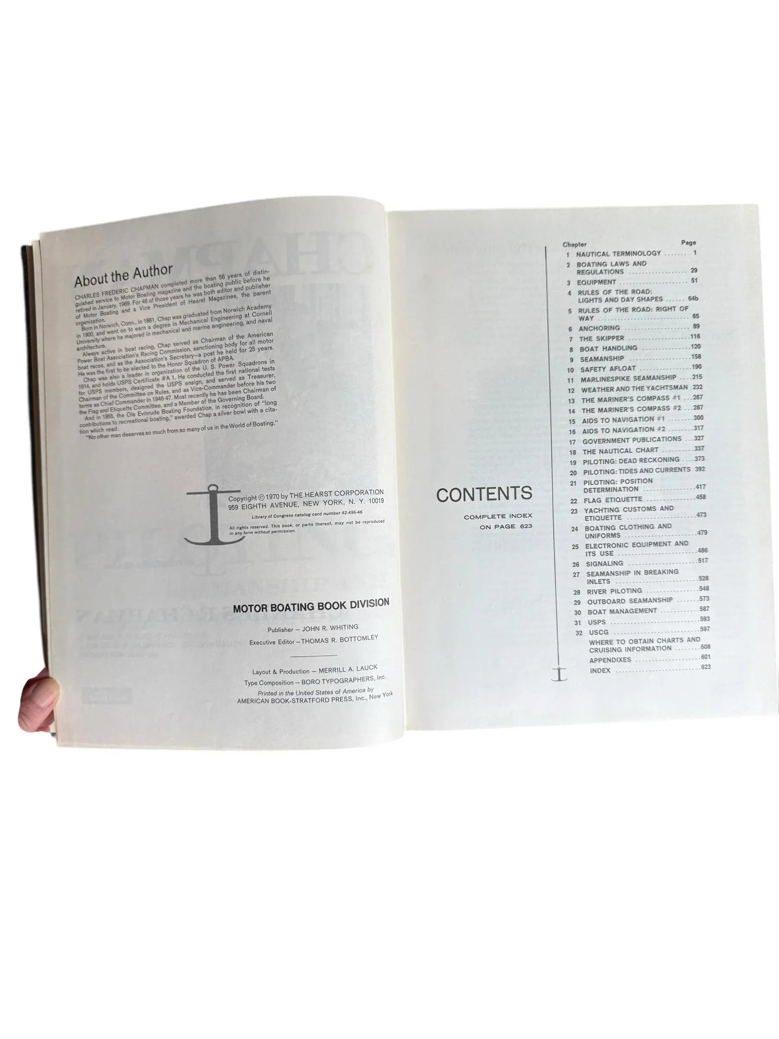 1971 Edition Piloting Seamanship and Small Boat Handling Maritime Blue Hardcover Reference Book - 3