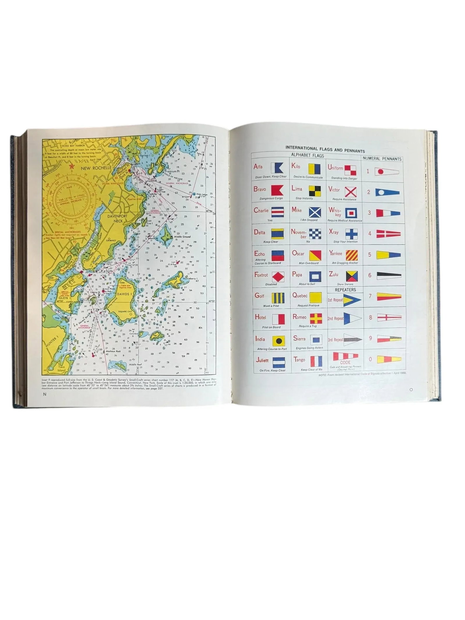 1971 Edition Piloting Seamanship and Small Boat Handling Maritime Blue Hardcover Reference Book - 4