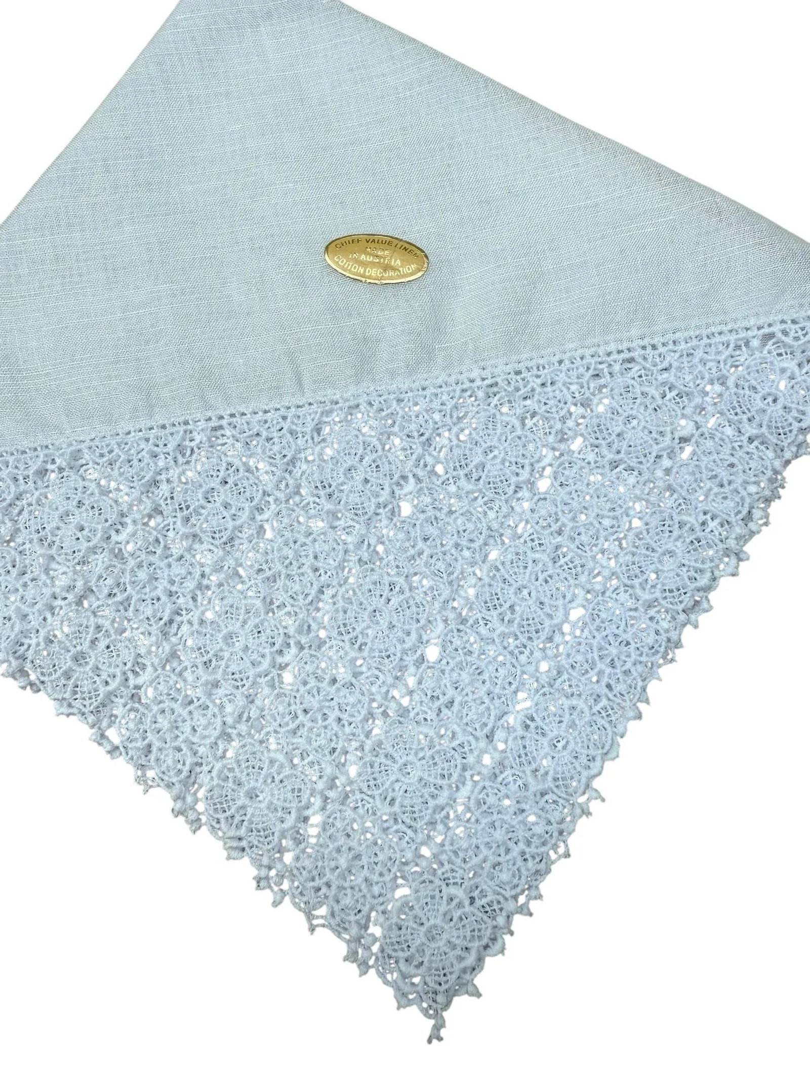 Vintage Austrian Lace and Linen Handkerchief-a Pair - 5