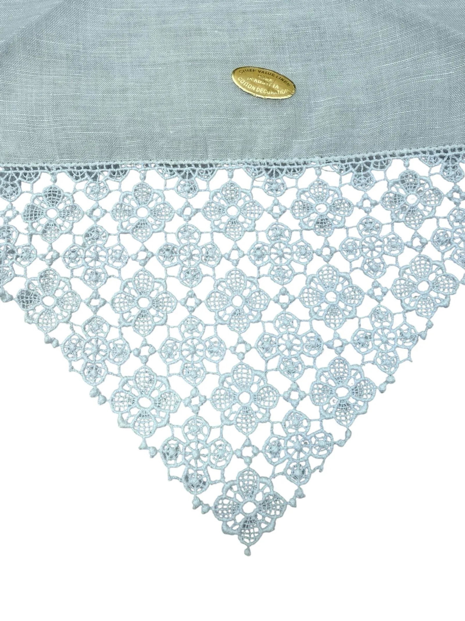 Vintage Austrian Lace and Linen Handkerchief-a Pair - 7