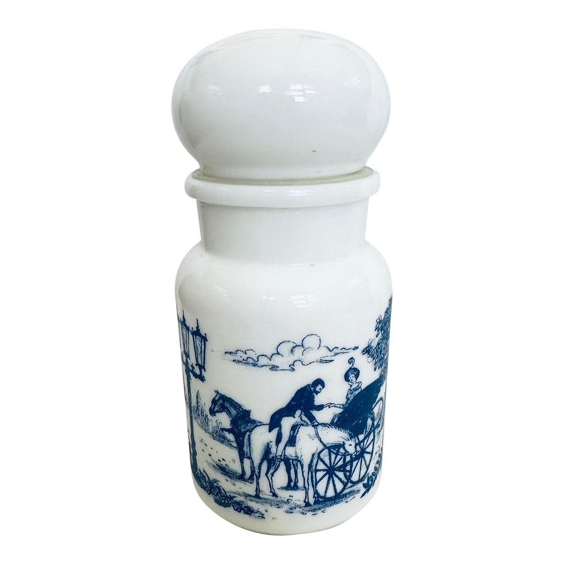 Vintage Belgian Blue Victorian Apothecary Bottle/Jar (1 of 6)