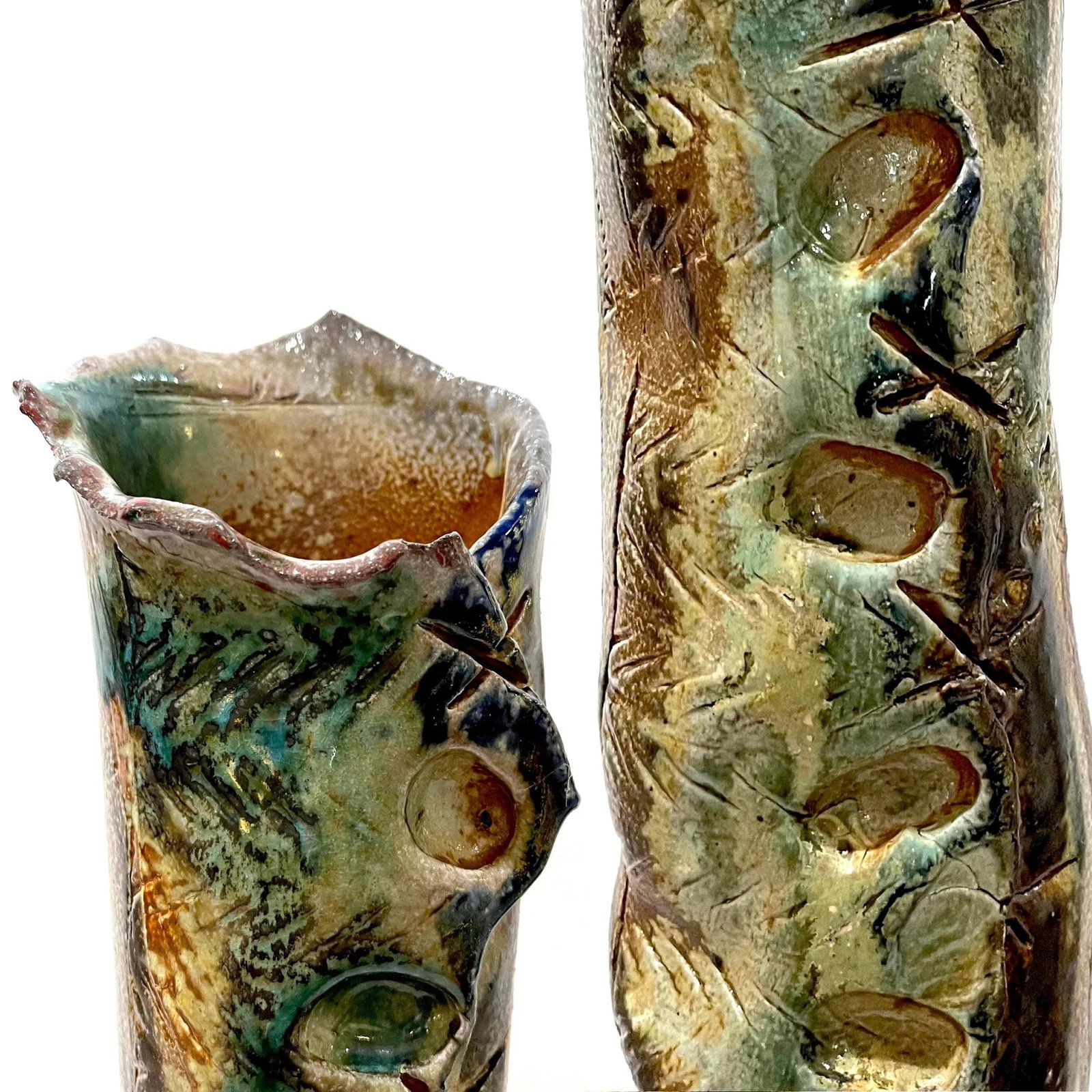 Extra Large Brutalist Studio Pottery Vase by Erik Omundson - Circa 1990's - 2