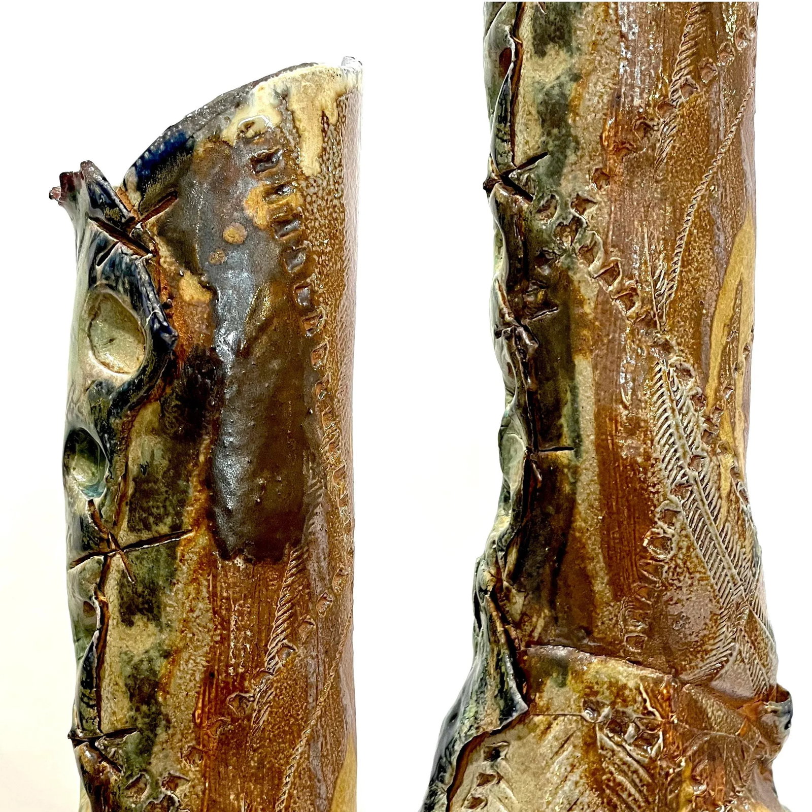 Extra Large Brutalist Studio Pottery Vase by Erik Omundson - Circa 1990's - 5