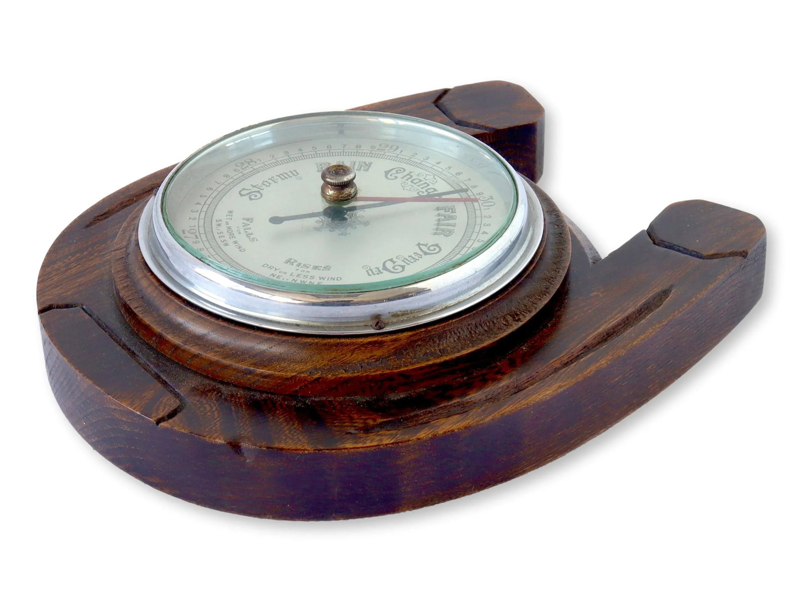 English 'Horseshoe' Wall Mount Barometer - 4