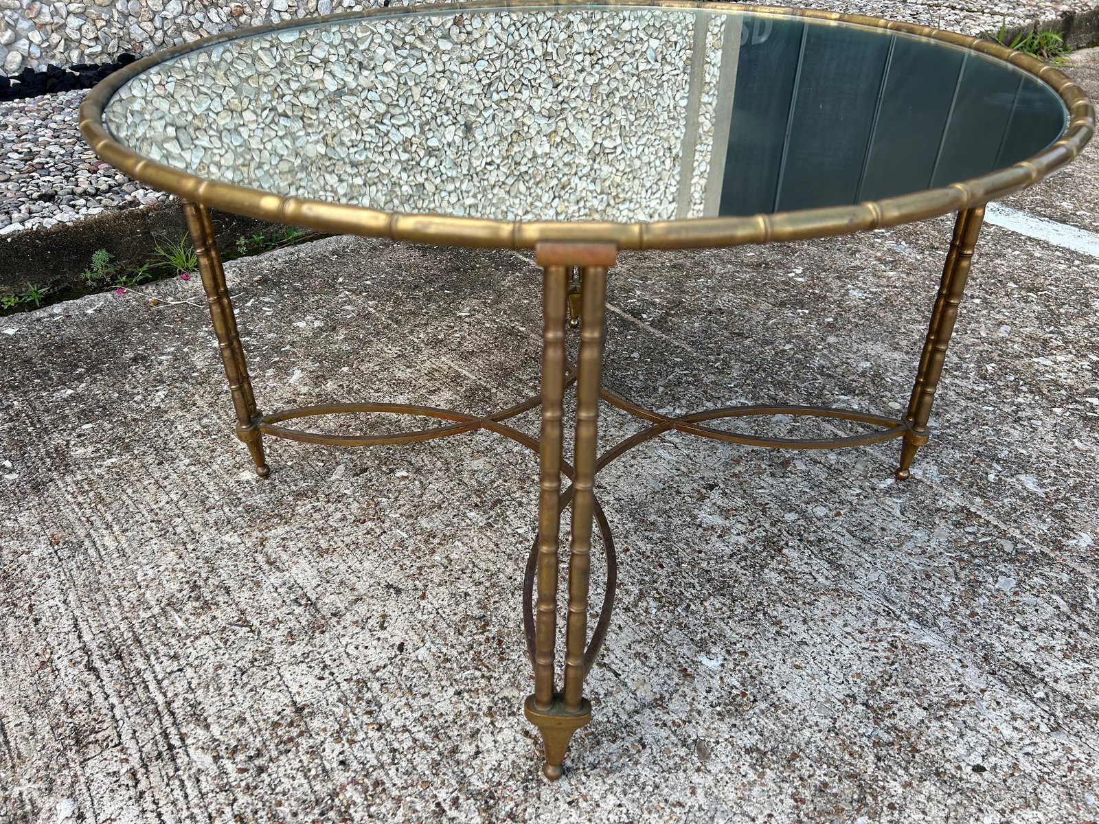 1940s French Maison Baguès Attributed Brass Coffee Table - 5