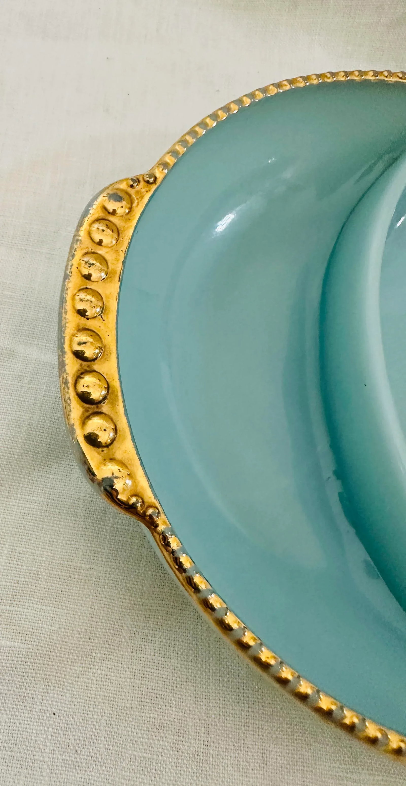 Fire King Delphite Blue Divided Relish Dish - 3