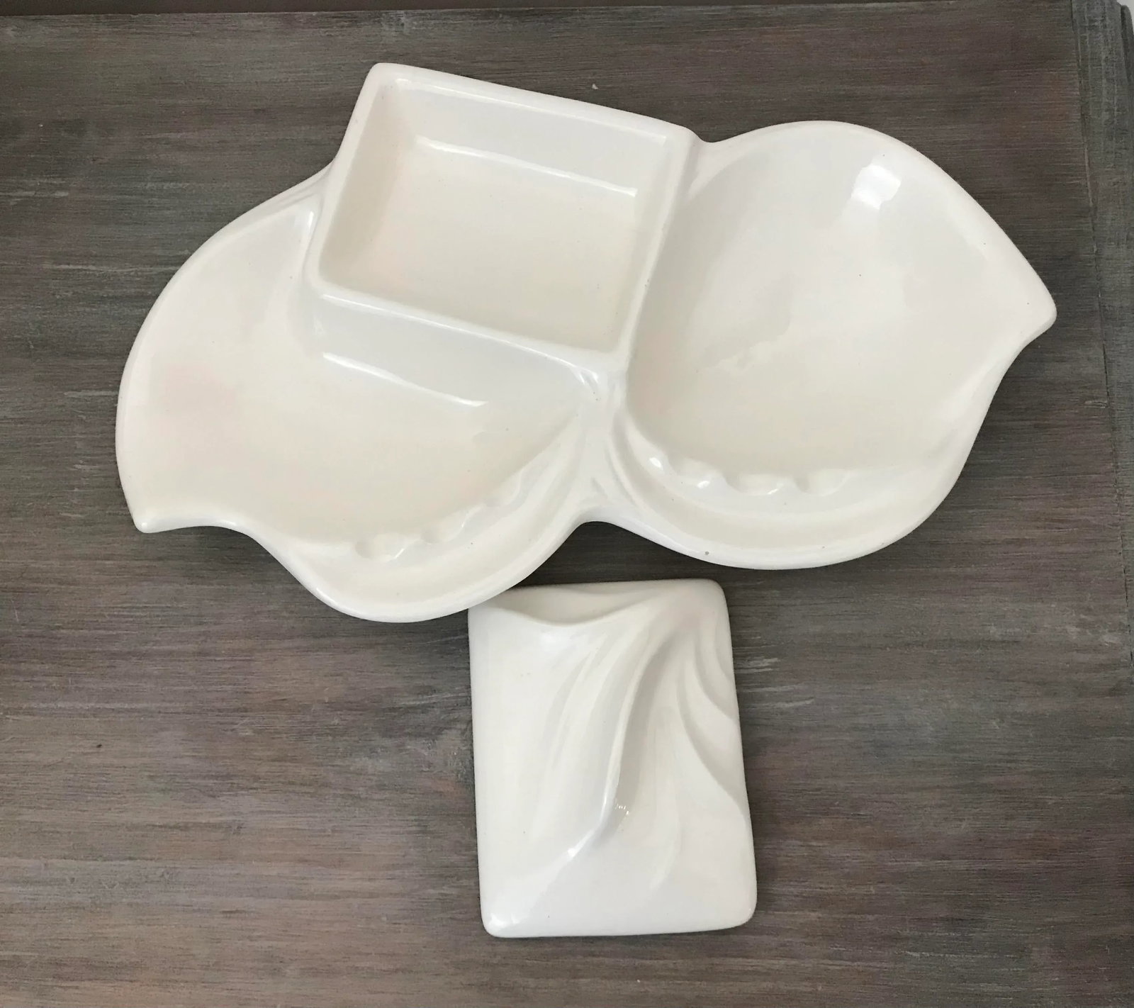 Vintage MCM Ceramic Ashtray With Cigarette Box Lid - 2