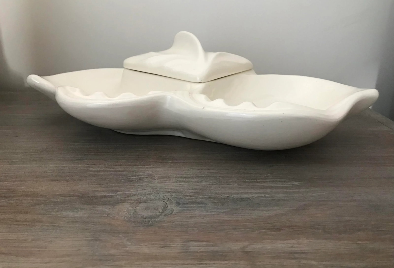 Vintage MCM Ceramic Ashtray With Cigarette Box Lid - 4