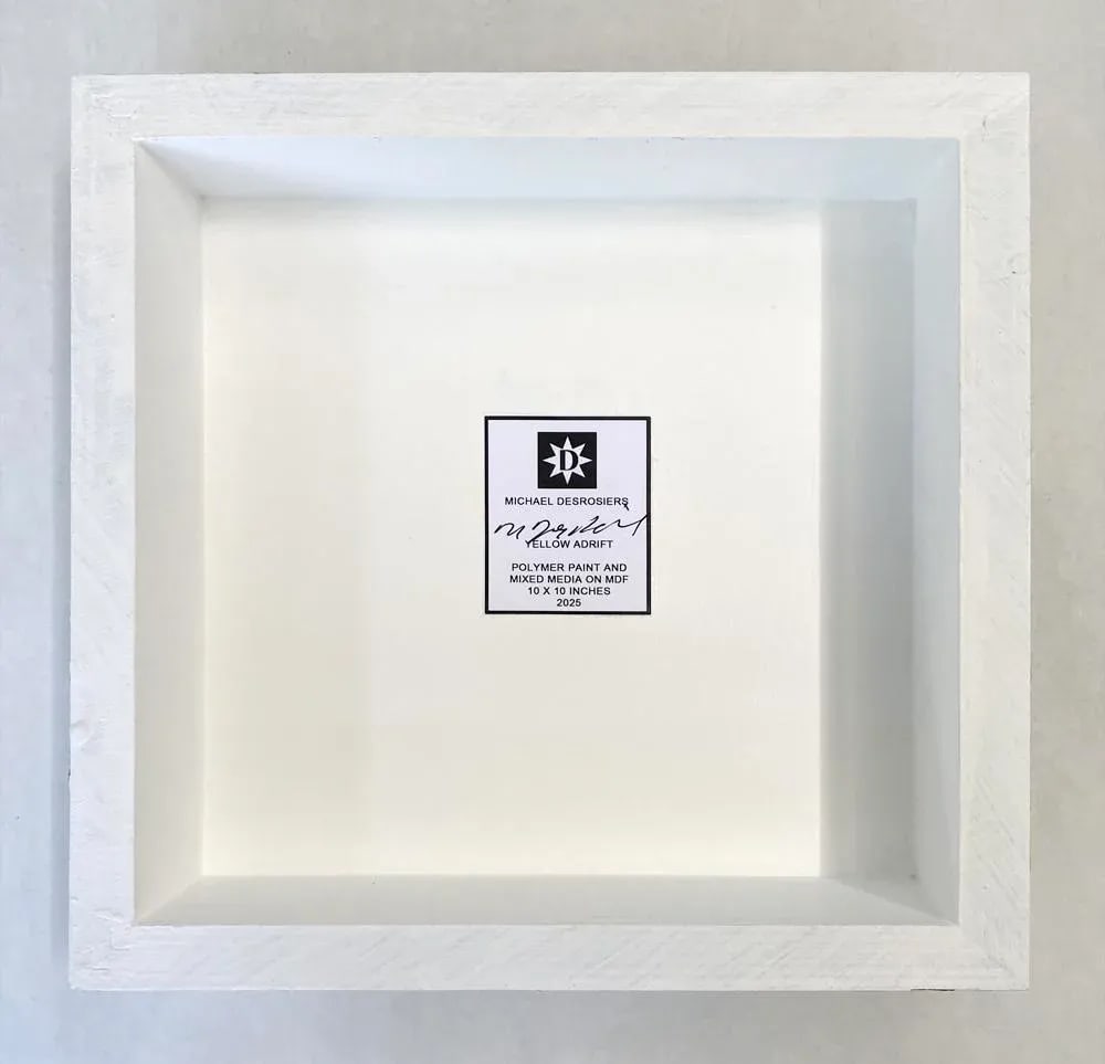 Yellow Adrift by Michael DesRosiers Abstract Mixed Media on a MDF Panel (2025) - 3