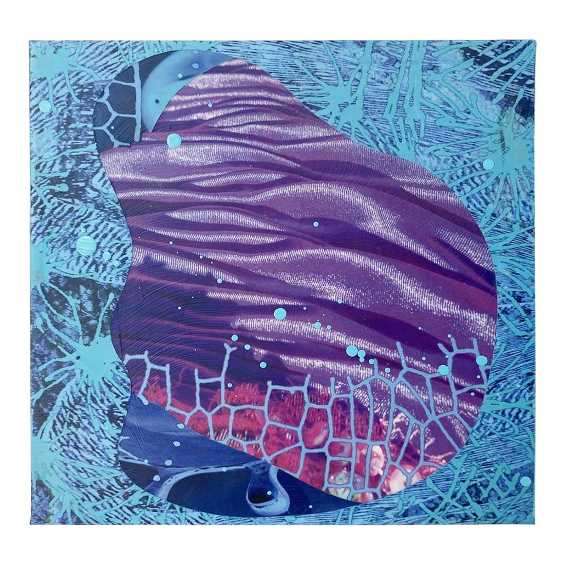 Amethyst Waves by Michael DesRosiers Abstract Mixed Media on a MDF Panel (2025): Artist Michael DesRosiers creates paintings, mixed-media works, and welded aluminum sculptures. Noted for his ability with color, DesRosiers' non-objective art is as in tune with nature as it is with